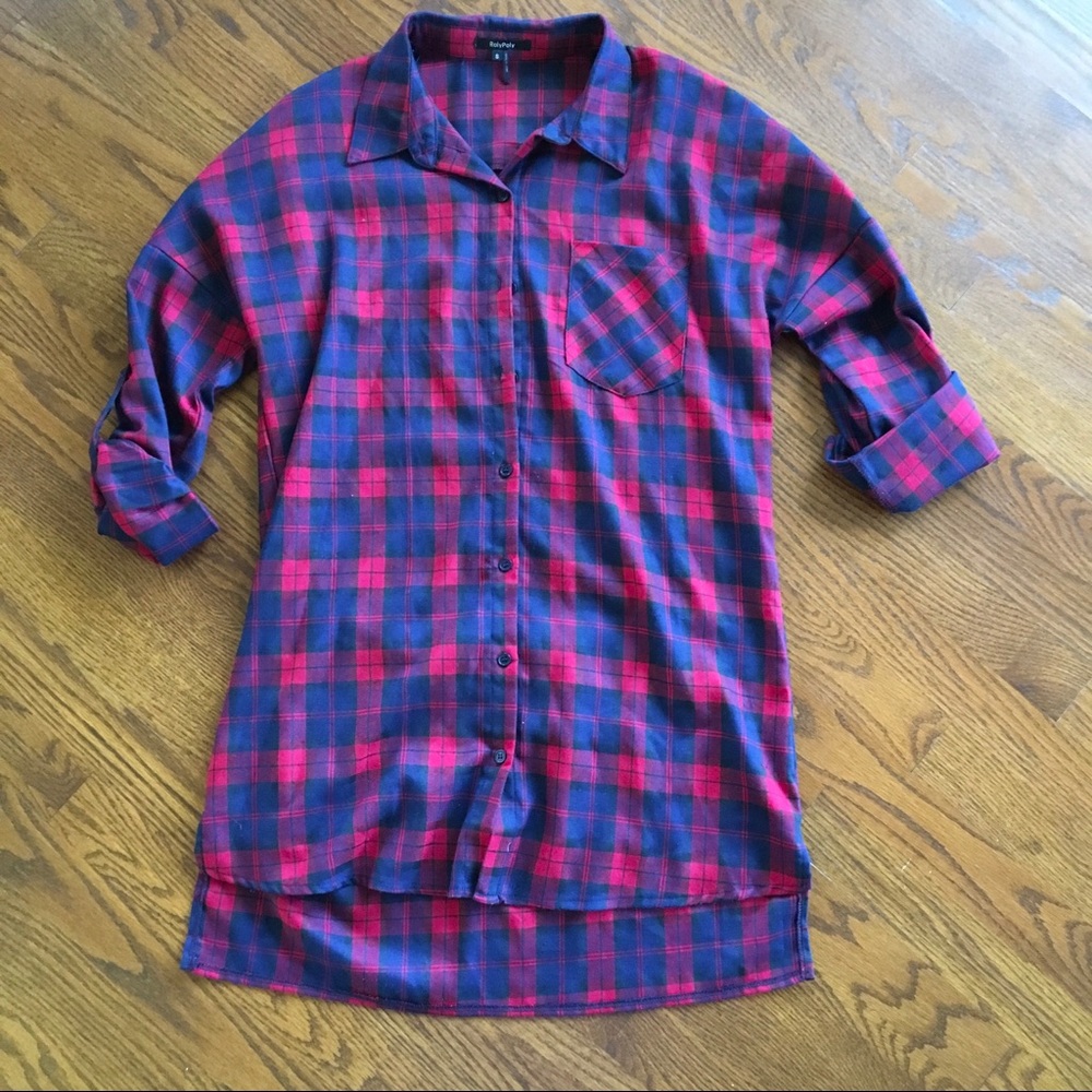 RolyPoly Long-Sleeve Plaid Flannel Dress